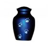 urne funéraire chat chien nacre bleue